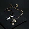 Chanel Gold Charm CC Pendant Necklace – Elegant Luxury Fashion Jewelry